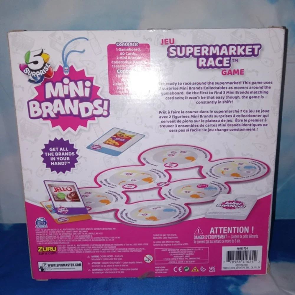 Zuru 5 Surprise Mini Brands Lot: 2 Supermarket Race Games & 1 Grocery Grab Game